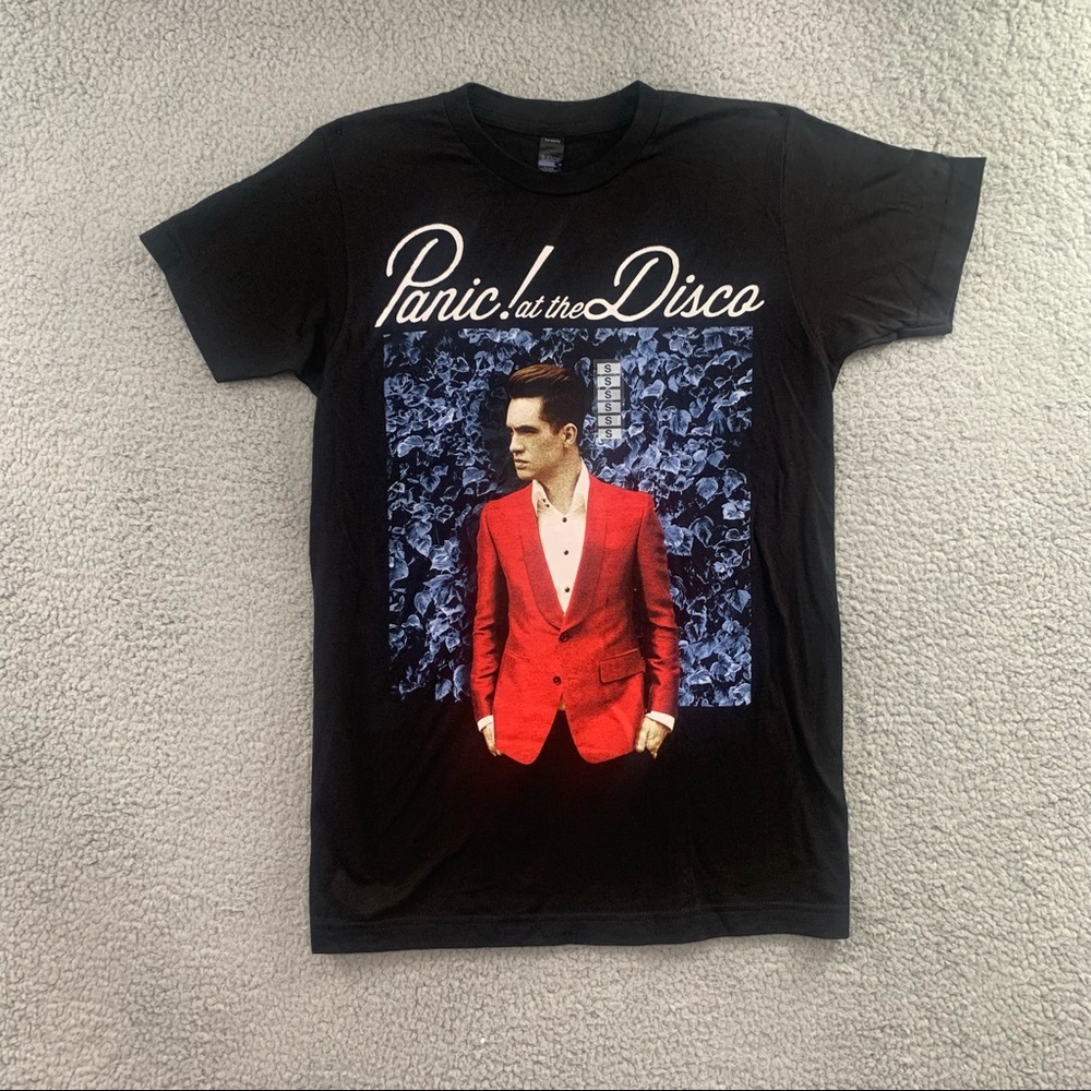 Panic! at the Disco Tee Shirt Size Small Black Brendan TULTEX Printed Hot Topic
